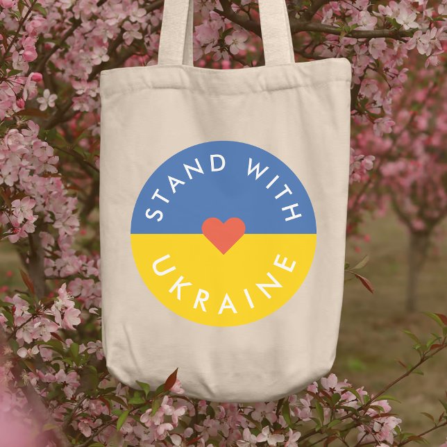 Stand with Ukraine Anti War Protest Ukrainian Flag Tote Bag (Creator Uploaded)