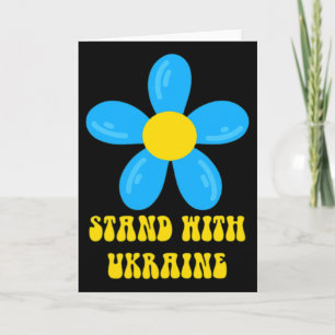 Stand With Ukraine Blue And Yellow Flower Solidari Card