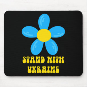 Stand With Ukraine Blue And Yellow Flower Solidari Mouse Mat