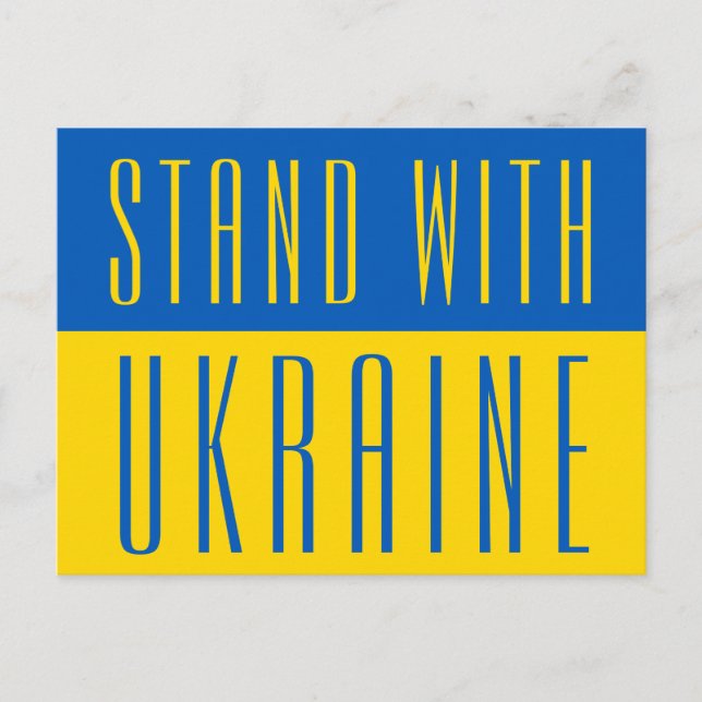 Stand With Ukraine Blue Yellow Postcard (Front)