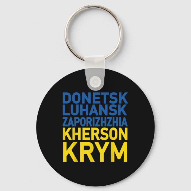 Stand With Ukraine Defending Donetsk  Key Ring (Front)
