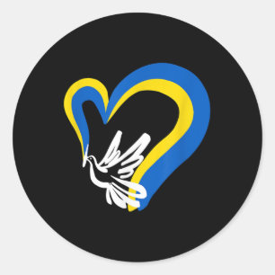 Stand With Ukraine Dove World Peace Strong Ukraini Classic Round Sticker