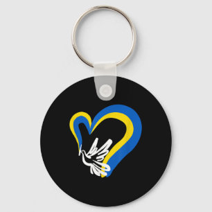 Stand With Ukraine Dove World Peace Strong Ukraini Key Ring