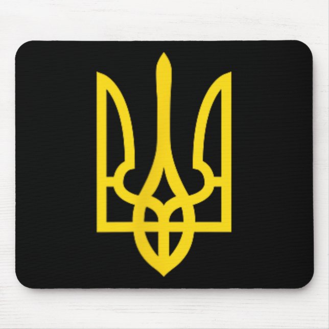 Stand With Ukraine Emblem Symbol Support Ukrainian Mouse Mat (Front)