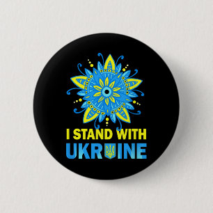 Stand With Ukraine Flag Anti-putin No To War Ukrai 6 Cm Round Badge