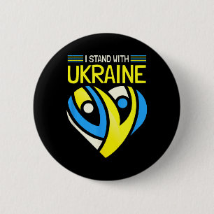 Stand With Ukraine Flag Anti-putin Say No To War U 6 Cm Round Badge
