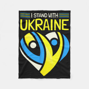 Stand With Ukraine Flag Anti-putin Say No To War U Fleece Blanket
