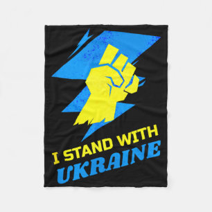 Stand With Ukraine Flag Anti-putin Say No To War U Fleece Blanket