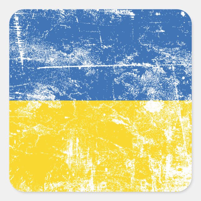 Stand with Ukraine, Invaded by Russia 2022 Square Sticker (Front)