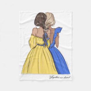 Stand With Ukraine Ladies Shirt Ukrainian Girls Bl Fleece Blanket
