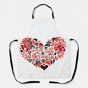 Stand with Ukraine lettering and heart Apron
