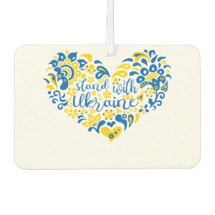 Stand with Ukraine lettering and heart Car Air Freshener
