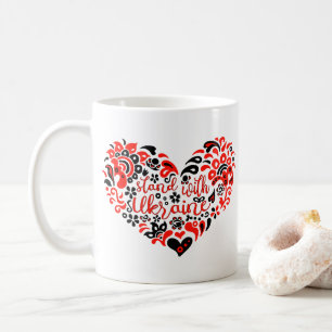 Stand with Ukraine lettering and heart Coffee Mug