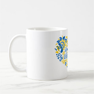 Stand with Ukraine lettering and heart Coffee Mug