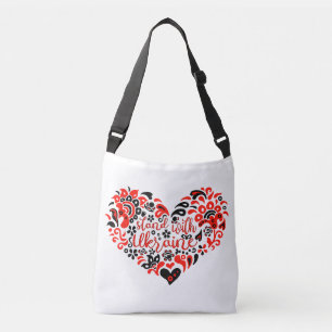 Stand with Ukraine lettering and heart Crossbody Bag