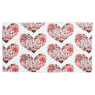 Stand with Ukraine lettering and heart Pillowcase