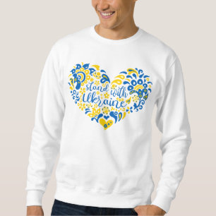 Stand with Ukraine lettering and heart Sweatshirt