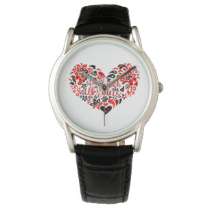Stand with Ukraine lettering and heart Watch