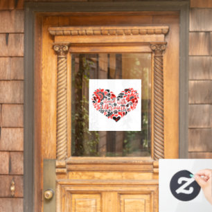 Stand with Ukraine lettering and heart Window Cling