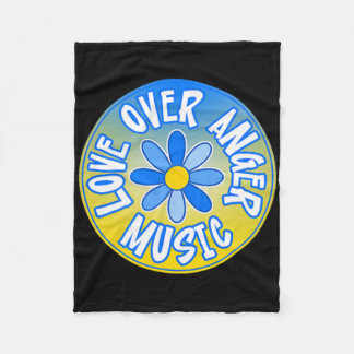 Stand With Ukraine Love Over Anger Music 3 Fleece Blanket