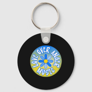 Stand With Ukraine Love Over Anger Music 3 Key Ring