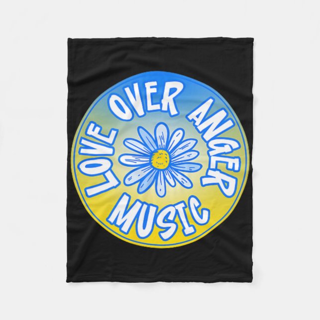 Stand With Ukraine Love Over Anger Music 4  Fleece Blanket (Front)
