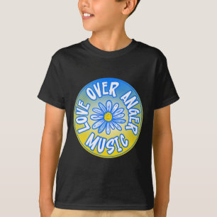 Stand With Ukraine Love Over Anger Music 4 T-Shirt