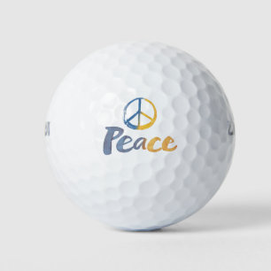 Stand With Ukraine - PEACE Symbol Sign Golf Balls