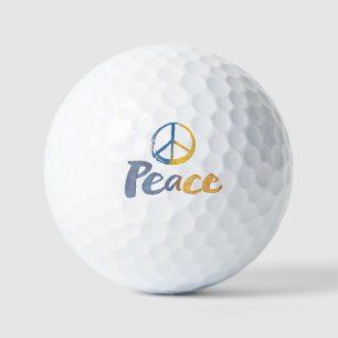 Stand With Ukraine - PEACE Symbol Sign Golf Balls