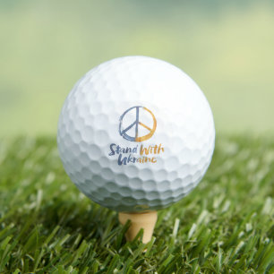 Stand With Ukraine - PEACE Symbol Sign War Golf Balls