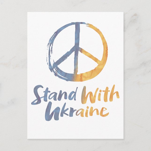 Stand With Ukraine - PEACE Symbol Sign War Holiday (Front)