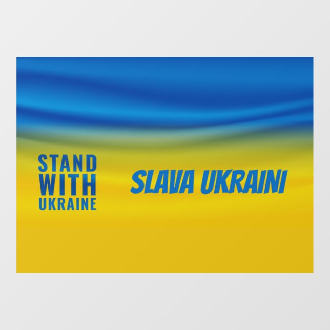 Stand with Ukraine Slava Ukraini Glory to Ukraine Window Cling (Sheet)