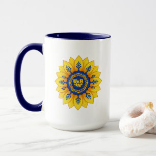 Stand with Ukraine Sunflower blue yellow flag Mug