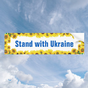Stand with Ukraine Sunflower Bumper Sticker