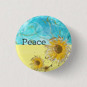 Stand with Ukraine sunflower Peace 3 Cm Round Badge