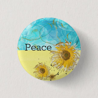 Stand with Ukraine sunflower Peace 3 Cm Round Badge