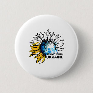 Stand With Ukraine Sunflower - Ukraine Strong Clot 6 Cm Round Badge