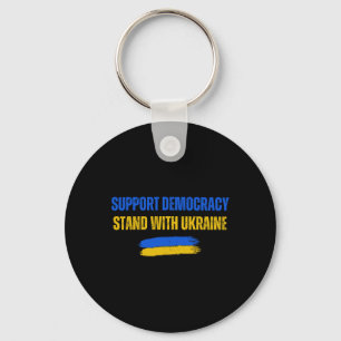 Stand With Ukraine Support Democracy Ukraine Flag Key Ring