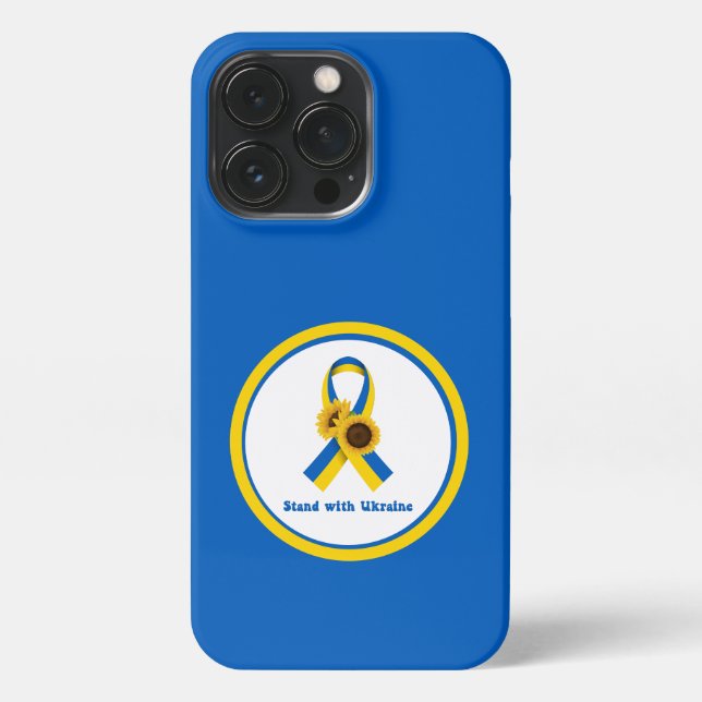Stand With Ukraine Support Ribbon  iPhone Case (Back)