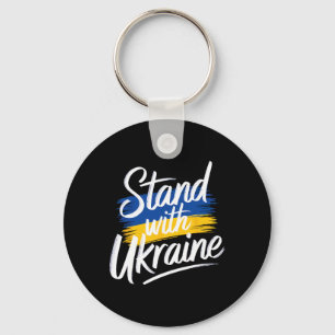 Stand With Ukraine Support Solidarity Peace Ukrain Key Ring