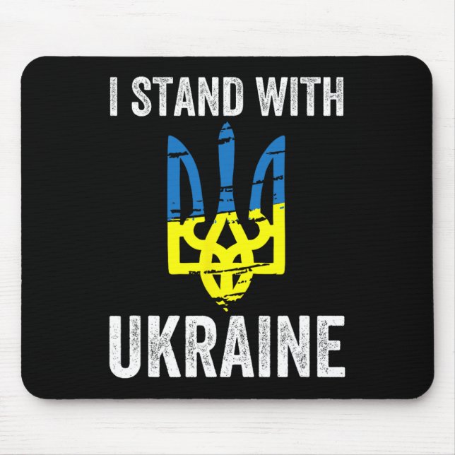 Stand With Ukraine Support Ukraine Resist Protest  Mouse Mat (Front)