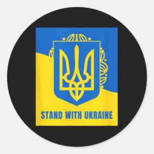 Stand With Ukraine - Support Ukraine, Stop The War Classic Round Sticker