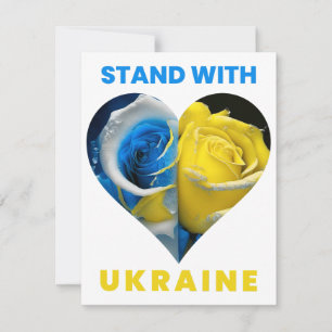 Stand With Ukraine, Ukraine Heart Flag, Ukrainian Card