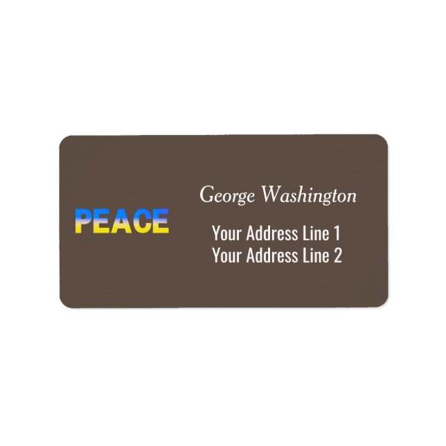 Stand with Ukraine, Ukraine Inspired, Peace No War Label (Front)