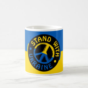 Stand With Ukraine, Ukraine Peace Symbol Coffee Mug