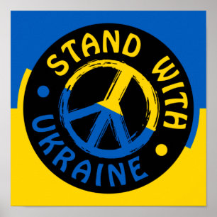 Stand With Ukraine, Ukraine Peace Symbol Poster