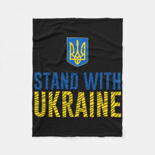 Stand With Ukraine - Ukrainian Strength Fleece Blanket