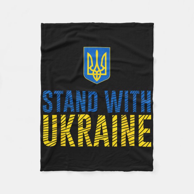 Stand With Ukraine - Ukrainian Strength  Fleece Blanket (Front)