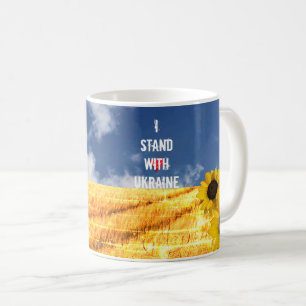 Stand with Ukraine yellow and blue with sunflowers Coffee Mug