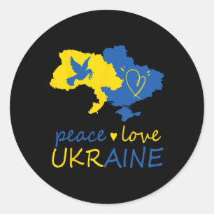 Stand With Ukrainian Peace Love Ukraine Flag  Classic Round Sticker